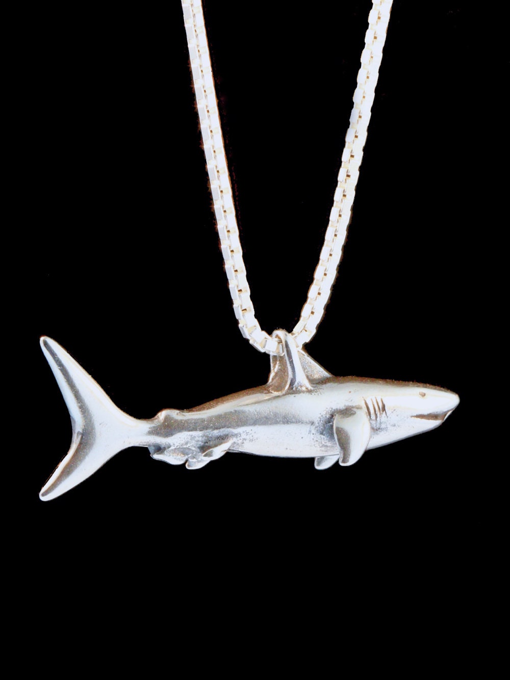 Shark Necklace Shark Charm Silver Shark Pendant Shark Jewelry Etsy UK