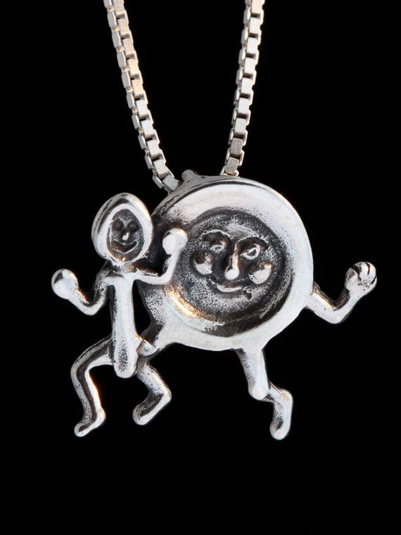 8分音符のシルバーチャームvintageヴィンテージアートデザインSILVER