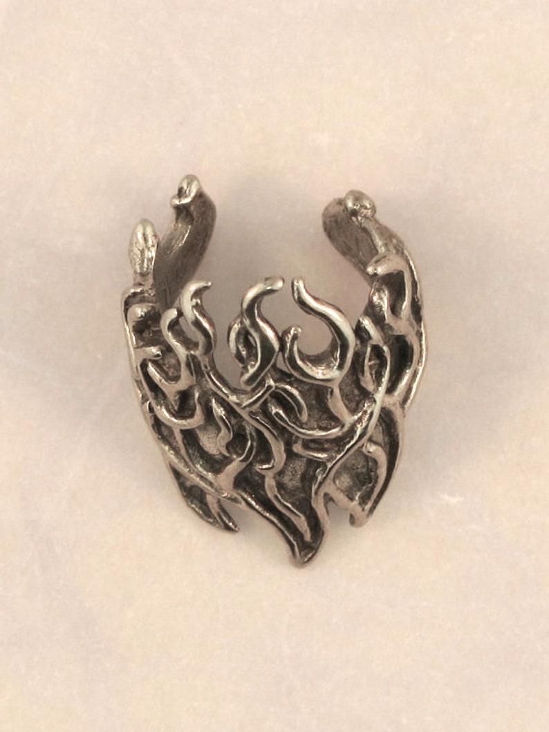 Silver Ear Cuff Silver Flame Ear Cuff Silver Ear Clip Silver Ear Wrap Flame Jewelry Fire Jewelry Non Pierced Ear Cuff Non Pierced Earring image 5