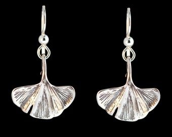 Ginkgo Leaf Earrings Silver - Leaf Charm Earrings - Silver Leaf Earrings -  Leaf Jewelry