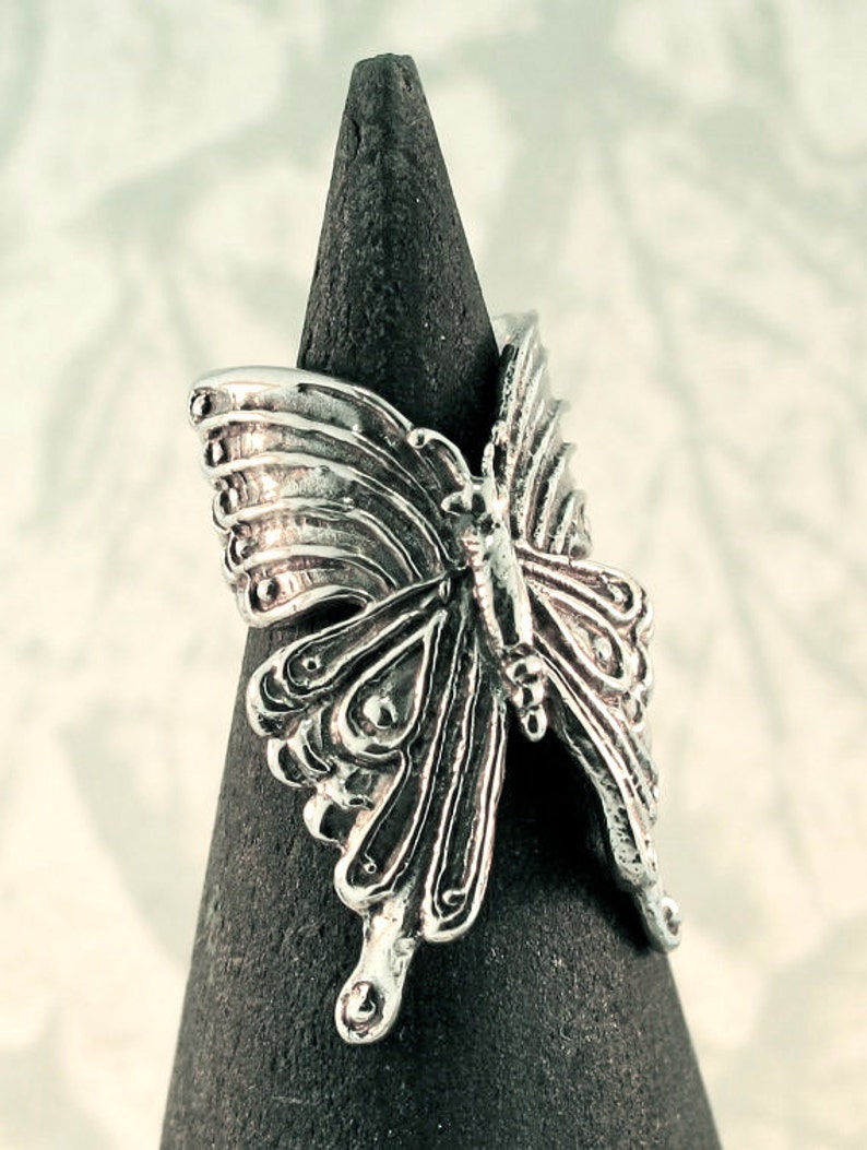 Silver Ear Cuff Butterfly Ear Cuff Silver Butterfly Earring Butterfly Jewelry Insect Jewelry Silver Butterfly Butterfly Wings Wing Jewelry image 3