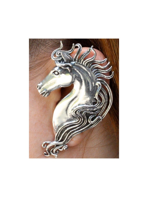 Orecchini In Argento Sterling Con Testa Di Cavallo, Fatti A Mano UK, 8x8 Mm, In Elegante Scatola Regalo