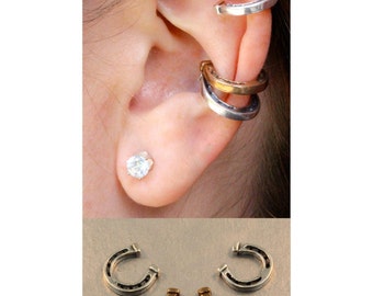 Horseshoe Ear Cuff - Horseshoe Earring Jewelry - Good Luck Horseshoe Ear Cuff Combo - Silver Horseshoe Helix Cuff Cartilage Cuff Non Pierced