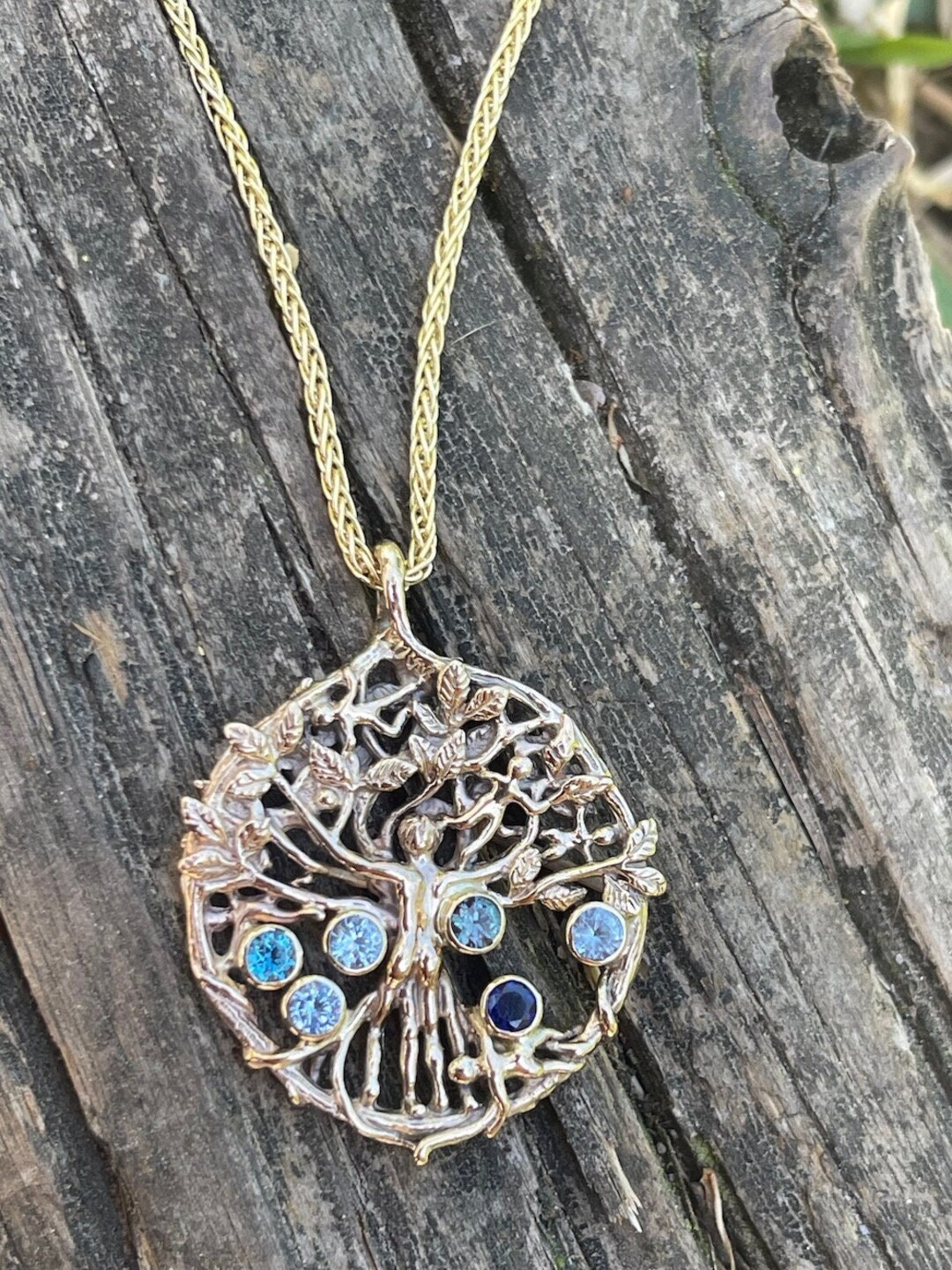 Circle of Life Birthstone Tree Pendant - Solid 14k Gold - Tree of Life ...