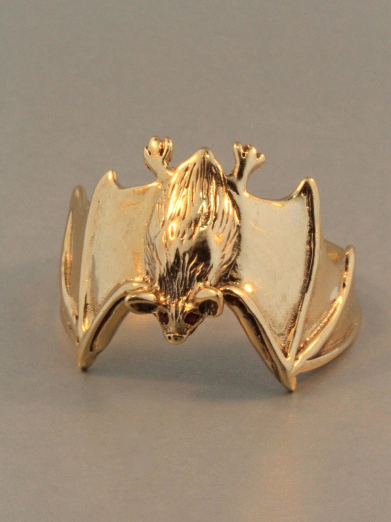 Gold Bat Ring Bat Ring Bat Jewelry Solid 14k Gold Classic Bat Etsy