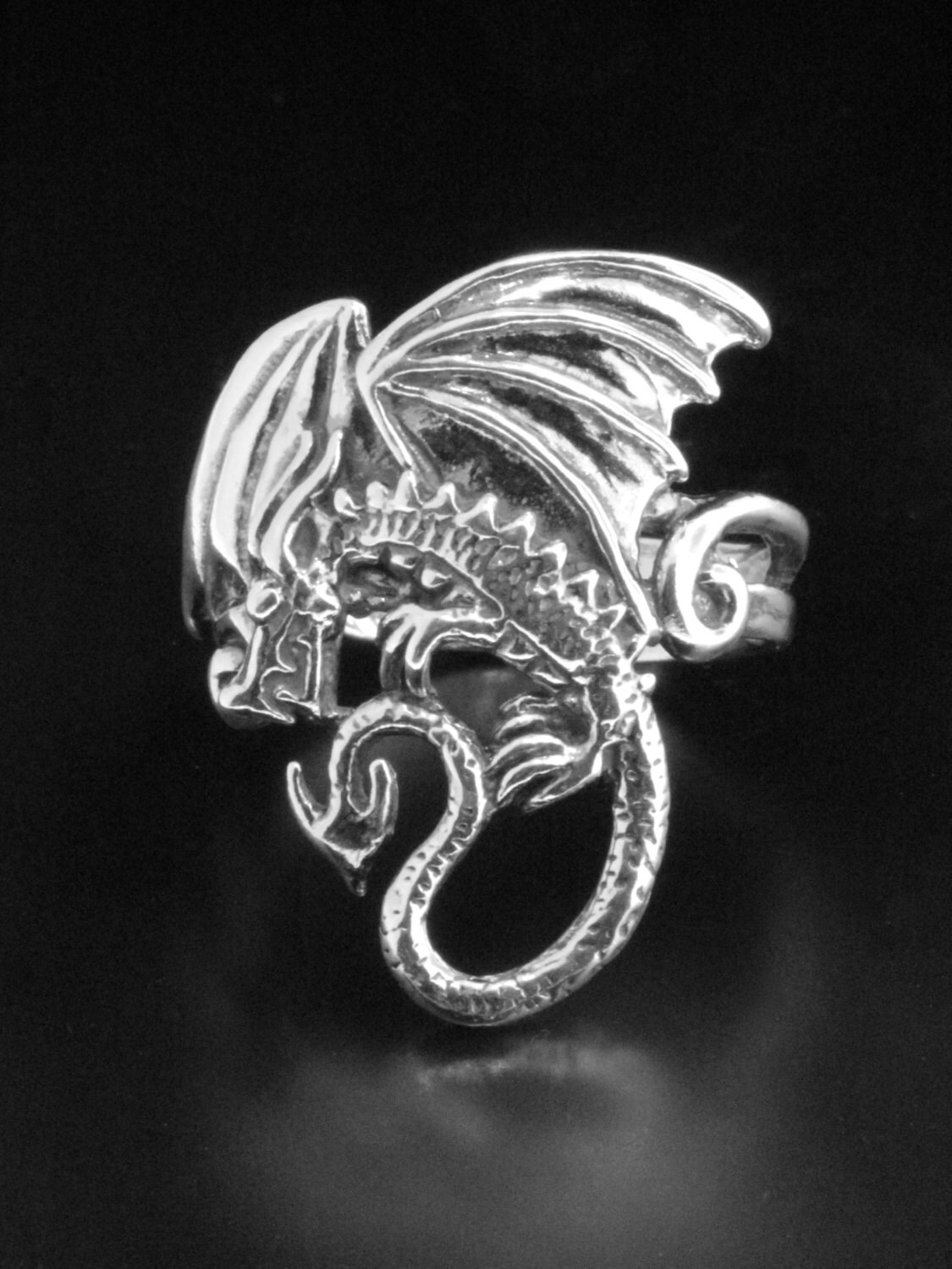 Coiled Jormungandr Dragon Ring- Adjustable – Vikings of Valhalla US