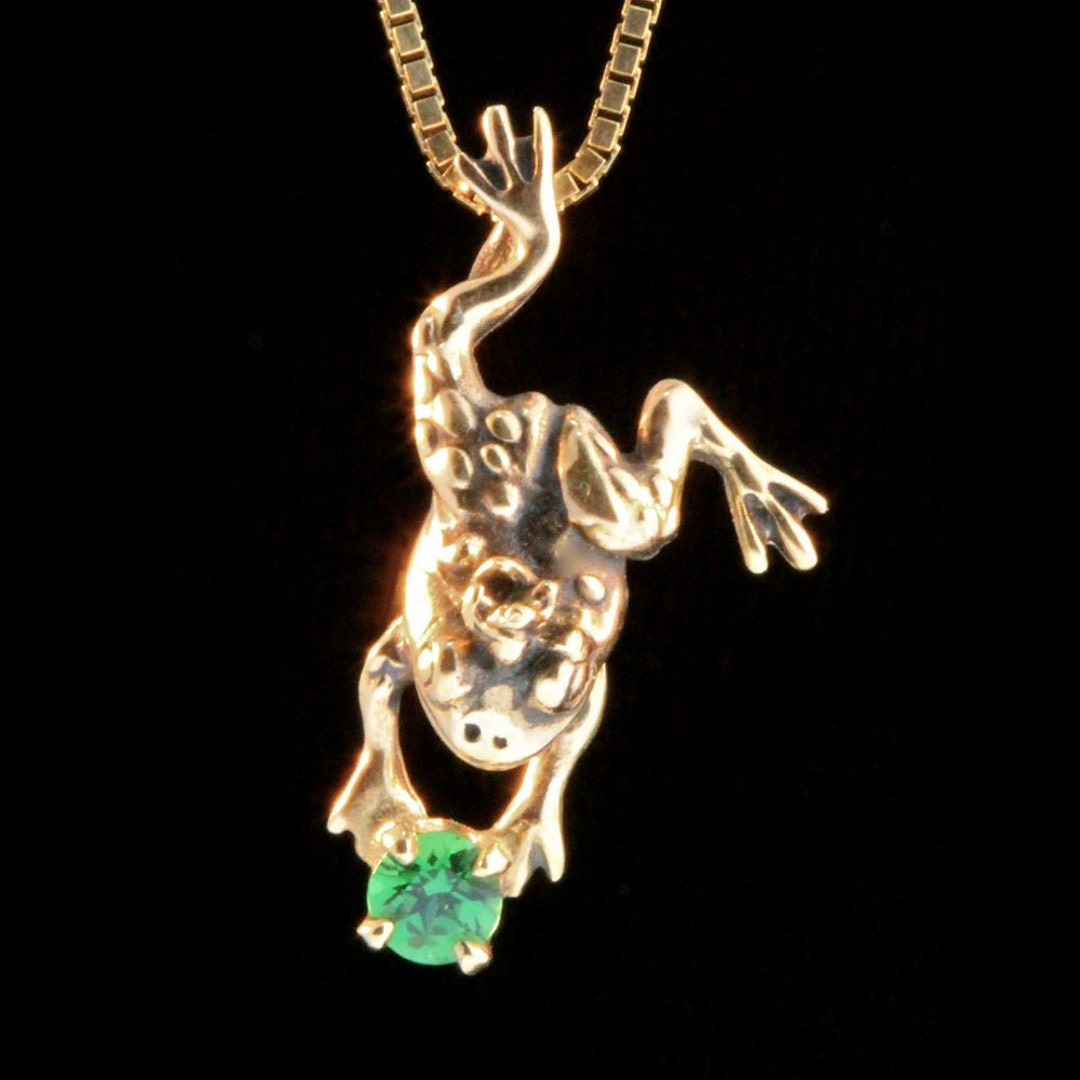 Gold Frog Charm Enchanted Frog Prince Pendant 14k Kiss the Frog Frog Jewelry Gold Frog Charm