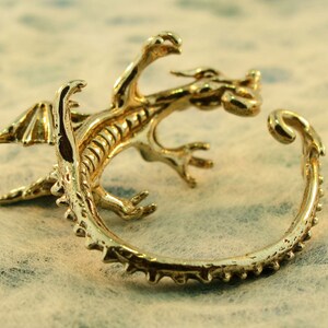 Dragon Ear Cuff Dragon Ear Wrap Game of Thrones Inspired Jewelry Bronze Dragon Whisperer Hoop Non-Pierced Earring Dragon Jewelry Statement image 5