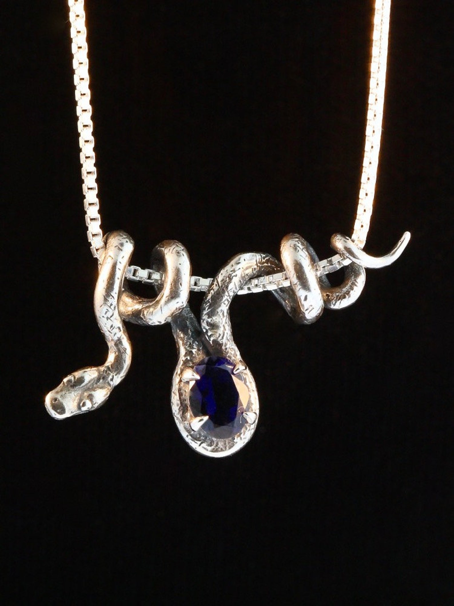 Snake Necklace Silver Snake Charm Snake Pendant Vine Snake Etsy