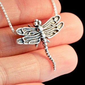 Dragonfly Necklace Silver Dragonfly Jewelry Dragonfly Charm Dragonfly Pendant Insect Necklace Insect Jewelry Silver Bug Necklace Wing Charm