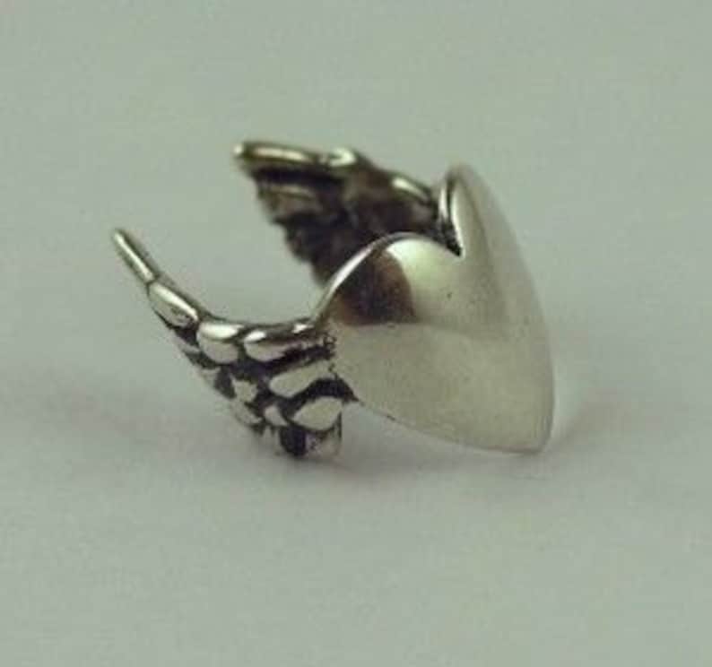 Heart Earring Heart Ear Cuff Silver Heart Angel Heart Ear Cuff Etsy