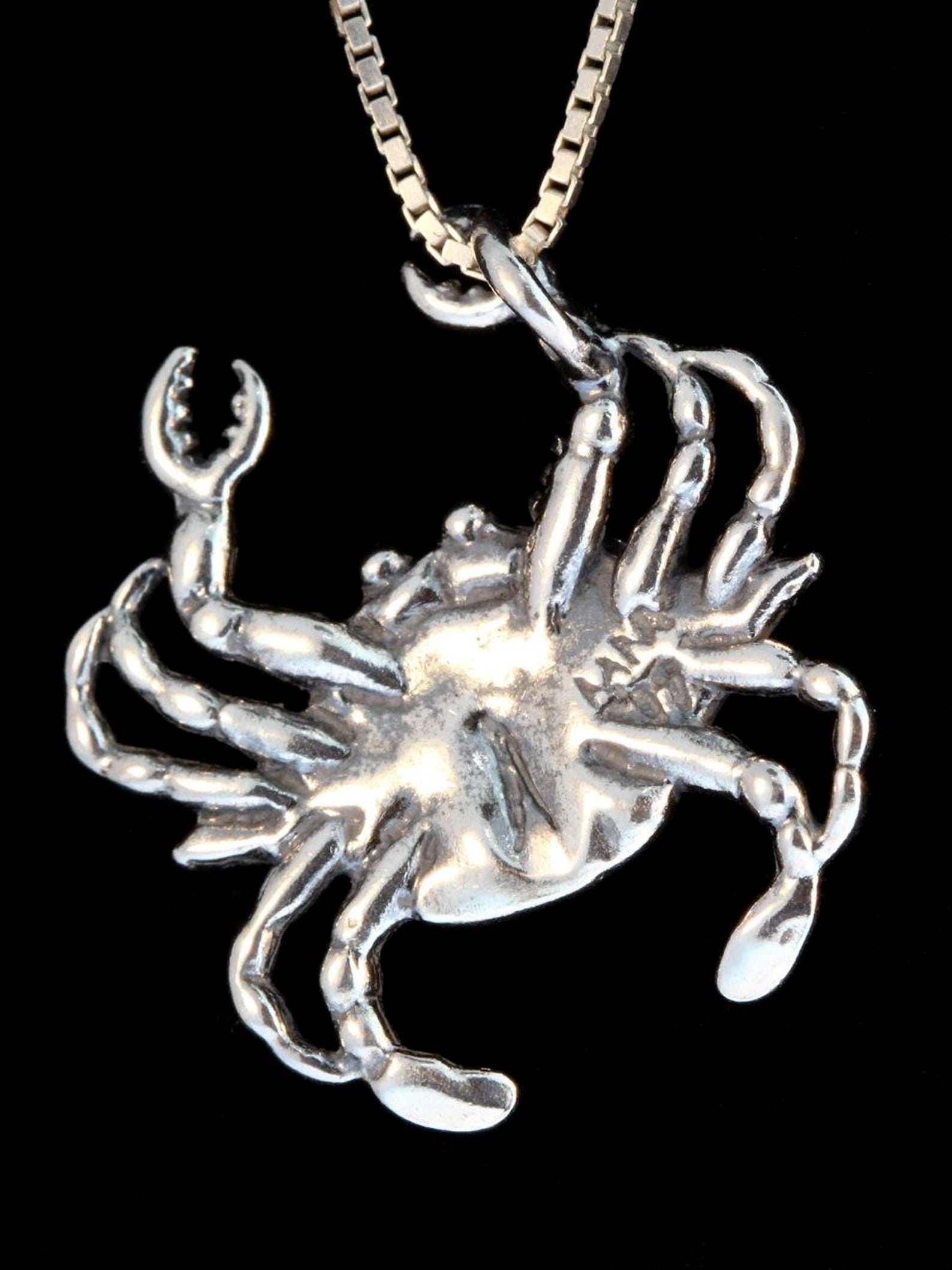 Crab Charm Necklace Blue Crab Pendant Maryland Blue Crab Crab Etsy