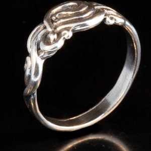 Sterling Silver Ring Swirl Ring Wave Ring Nouveau Swirl Ring Wave Jewelry Swirl Jewelry Pinky Ring Wave Jewelry Abstract Ring Spiral Ring image 4