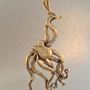 Octopus Necklace Bronze - Large Octopus Pendant - Ocean Jewelry - Tentacle Necklace - Kraken Necklace - Kraken Jewelry - Steampunk Jewelry