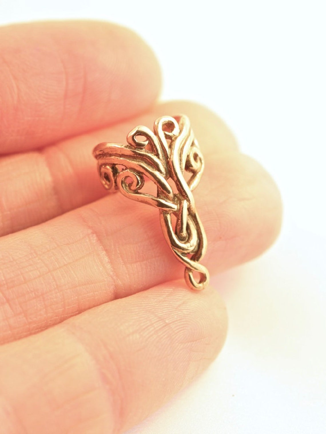 Ear Cuff Gold Swirl Ear Cuff Solid 14K Gold Arabesque Ear Cuff Etsy