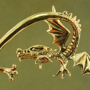 Dragon Ear Wrap Dragon Ear Cuff Bronze Guardian Dragon Ear Wrap Dragon Jewelry Non-Pierced Earring Dragon Earring Fashion Ear Cuff Statement image 5