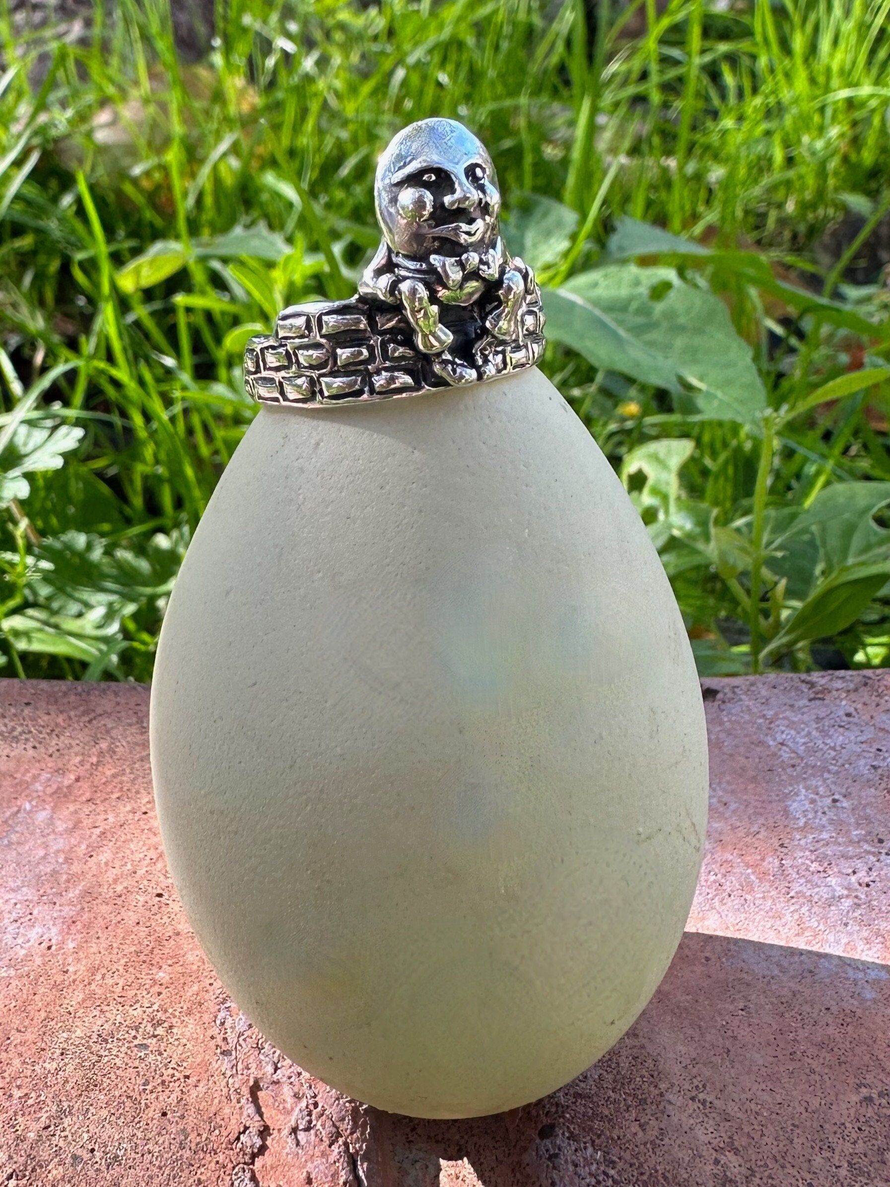 Humpty Dumpty Ring Mother Goose Jewelry Gift for Teacher Gift for New Mom Egg Head Storybook Jewelry Ring for Little Girl Silly Ring Silver