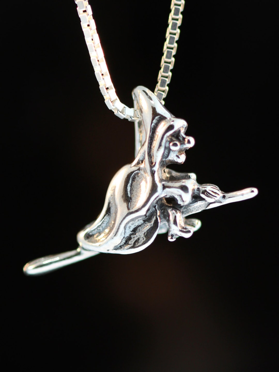 Witch Necklace Silver Witch Charm Witch Pendant Halloween Etsy