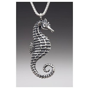 Collar de caballito de mar de plata, dije de caballito de mar, colgante de caballito de mar, joyería de caballito de mar, joyería de caballito de mar, joyería del océano, animal del océano
