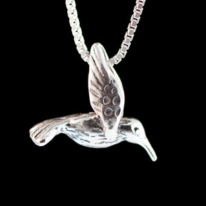 Hummingbird Necklace Silver - Hummingbird Charm Hummingbird Pendant - Hummingbird Jewelry Bird Jewelry Bird Necklace Bird Charm Silver Bird