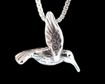 Hummingbird Necklace Silver - Hummingbird Charm Hummingbird Pendant - Hummingbird Jewelry Bird Jewelry Bird Necklace Bird Charm Silver Bird