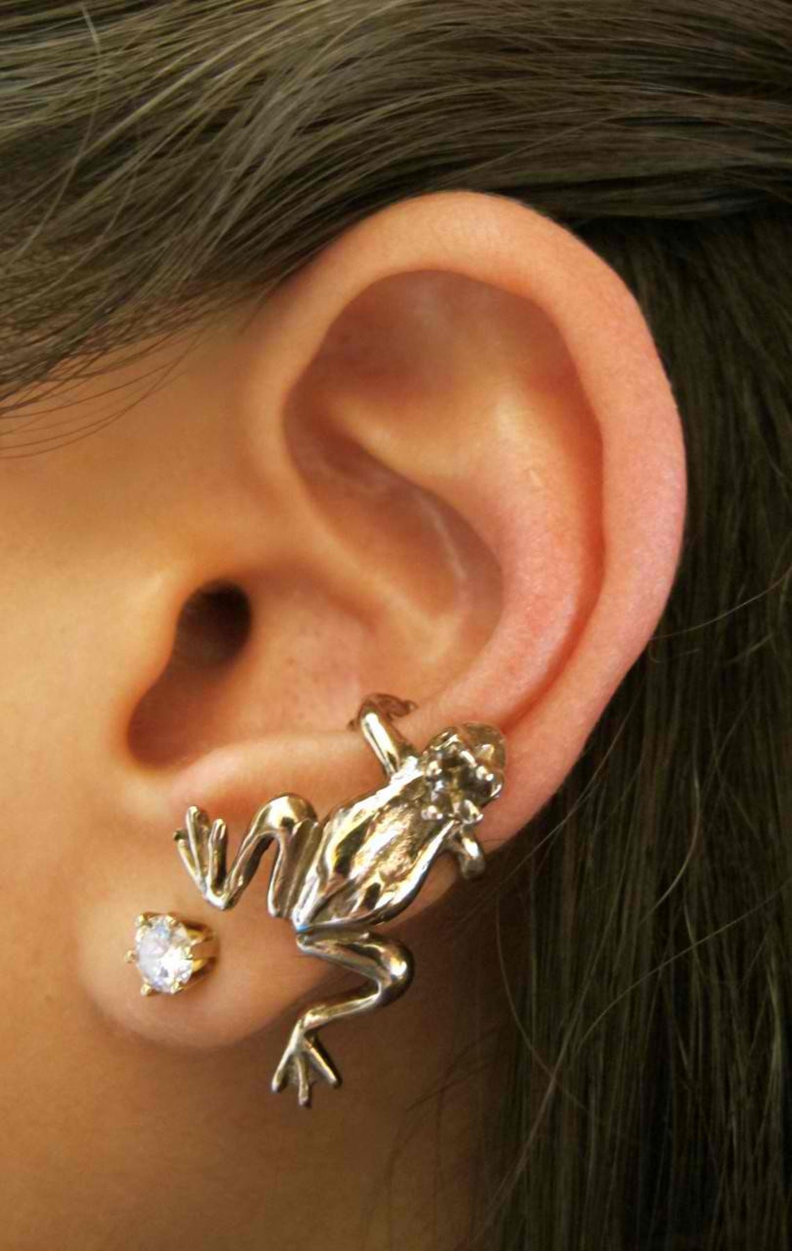 Frog Ear Cuff Bronze Frog Jewelry Frog Earring Non Etsy