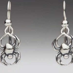 Spider Earrings Silver - Small Spider Earrings - Silver Spider - Spider Jewelry - Halloween Earrings - Halloween Jewelry