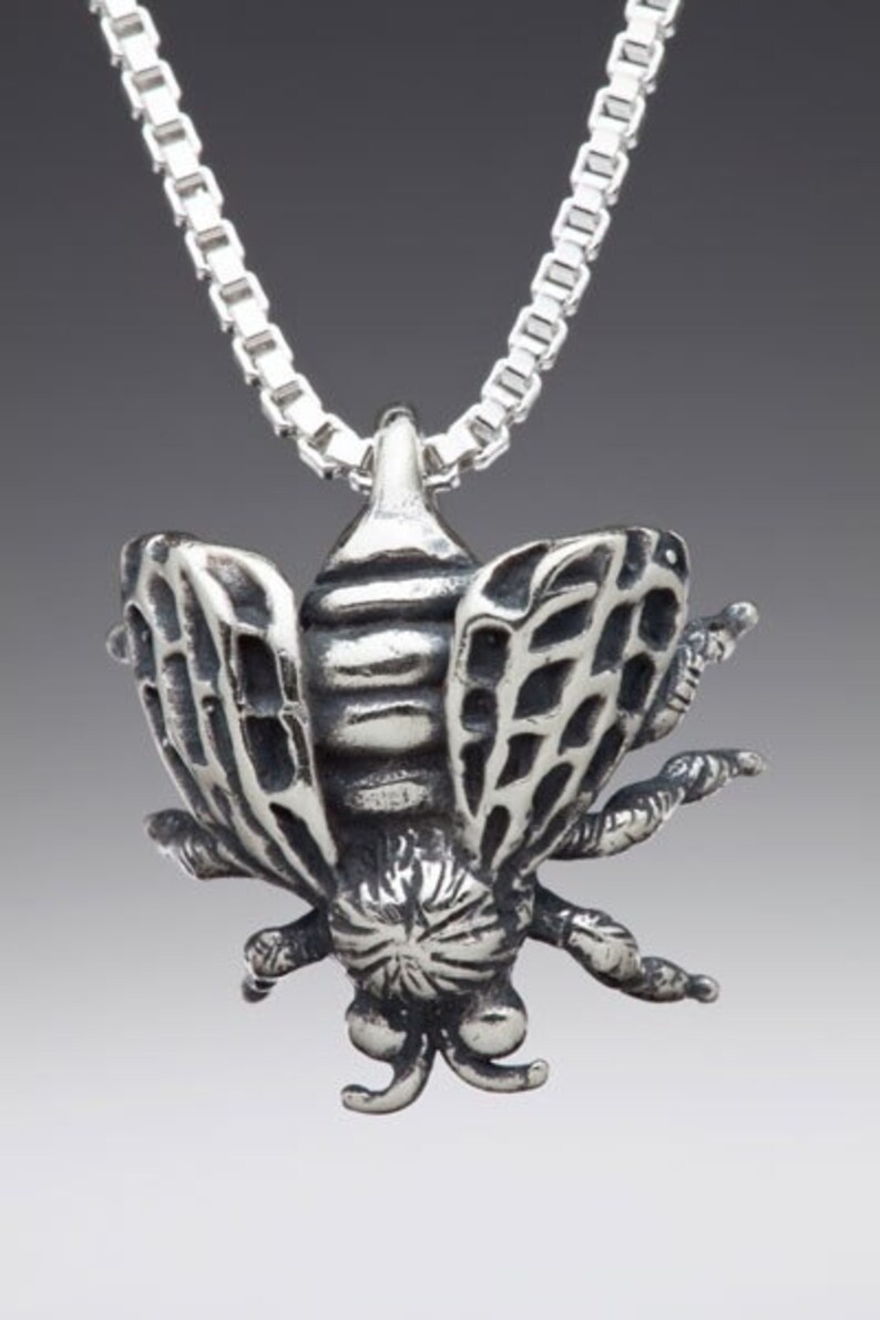 Silver Bee Necklace Bee Charm Bee Pendant Insect Jewelry Insect Necklace Bug Jewelry Bug Necklace Honeybee Honey Bee image 2