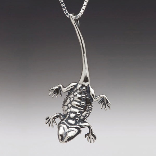 Lizard Necklace Bearded Dragon Necklace Silver Bearded Dragon Charm Lizard Charm Lizard Pendant Lizard Jewelry Animal Charm Reptile Jewelry