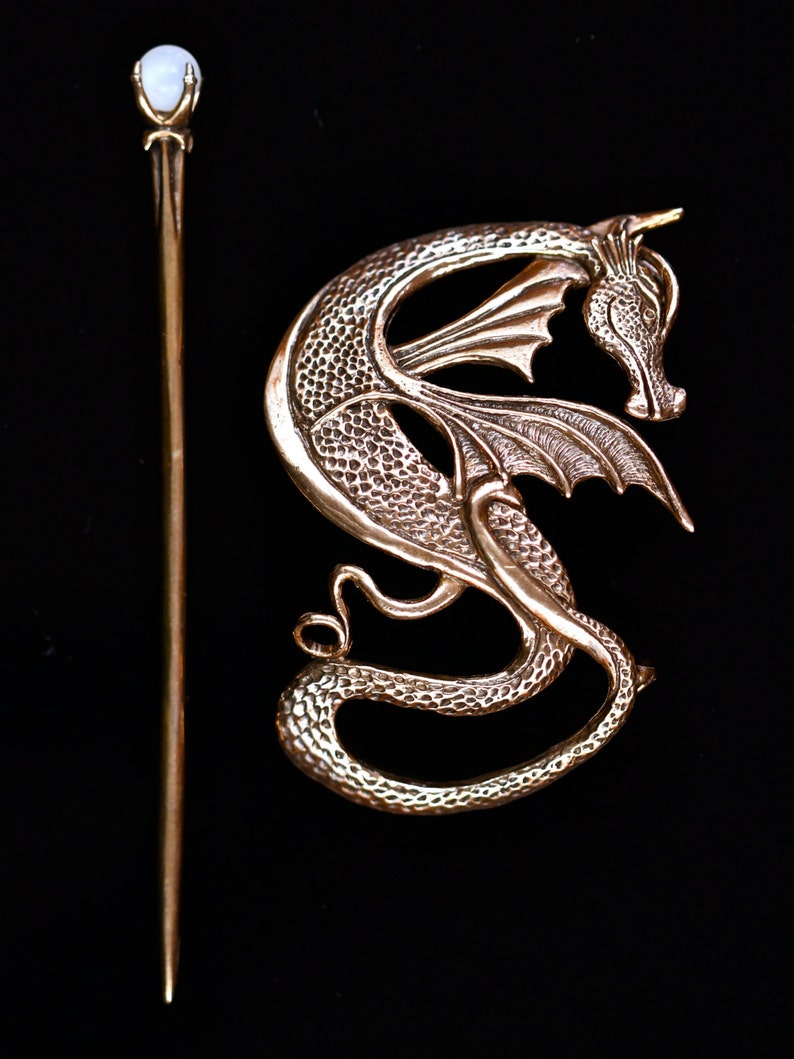 Dragon Hair Barrette Renaissance Hair Accessories Bronze Etsy