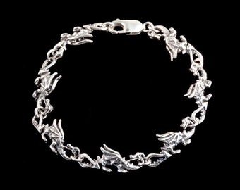 Pulsera de dragón - Plata de ley - Casa del Dragón - Joyería de fantasía renacentista