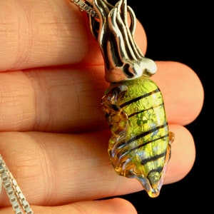 Glass and Silver Cuttlefish Tentacle Necklace Tentacle Jewelry Glass Necklace Cuttlefish Jewelry Tentacle Pendant Octopus Jewelry Ocean