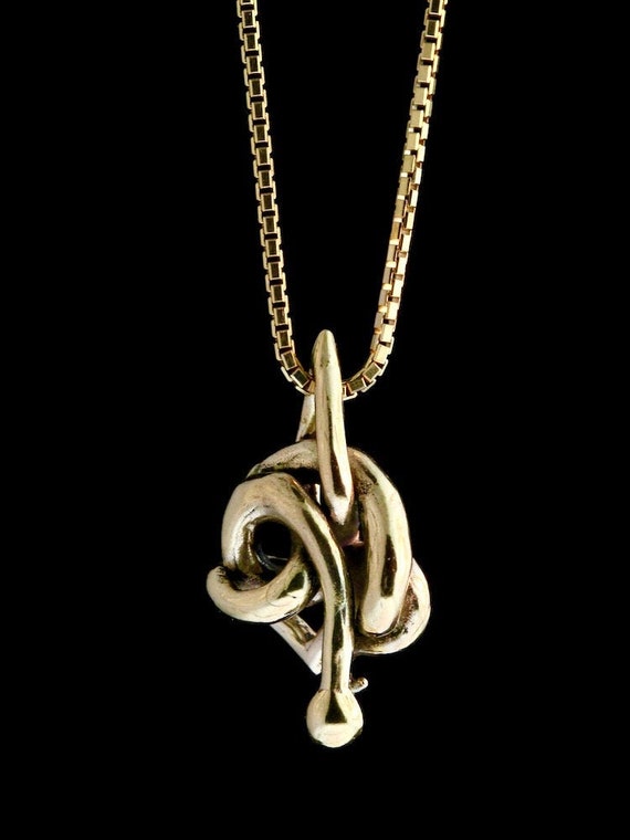 One of a Kind 18K Gold Jewelry 18k Gold Paradox Pendant Custom Gold Jewelry Organic and Abstract Jewelry One of a Kind Pendant