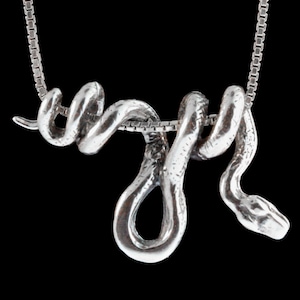 Silver Snake Necklace Snake Jewelry Vine Snake Pendant Snake Pendant Snake Charm Serpent Jewelry Silver Snake Animal Jewelry Snake Chain image 8