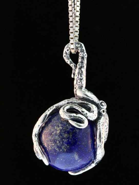 Lapis Orb Sterling Silver Necklace Lapis Orb Sterling Silver Necklace