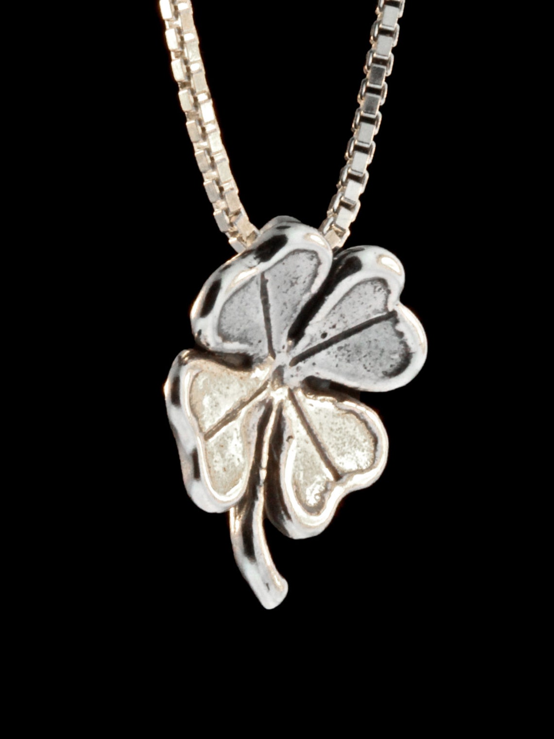 Four Leaf Clover Charm Necklace Silver Clover Pendant Irish - Etsy
