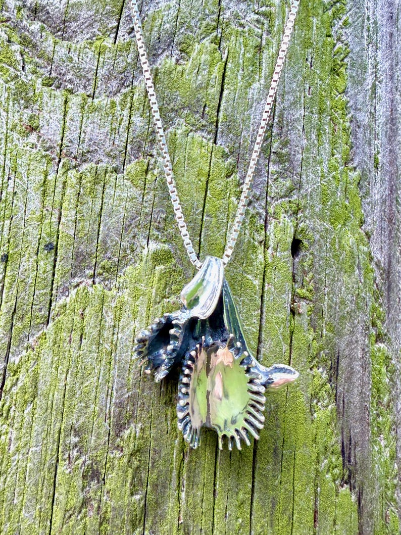 Venusfliegenfalle Charm Anhänger - Sterling Silber - Fleischfressende Pflanze Bild 1