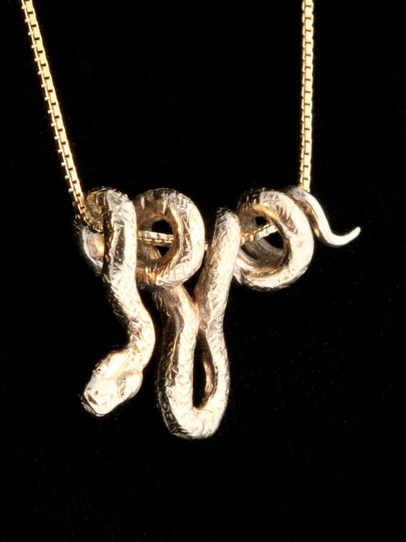 Gold Snake Necklace 14k Gold Vine Snake 