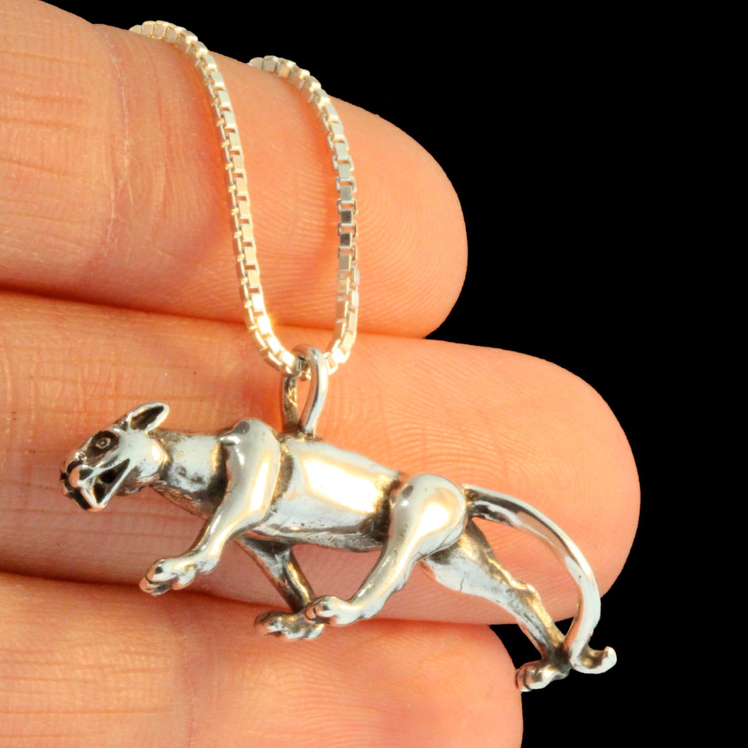 LINSION TA54 - Ciondolo a forma di pantera leopardata in argento Sterling 925