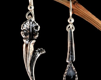 Venus Flytrap and Pitcher Plant Earrings - Sterling Silver - Carnivorous Plant Jewelry