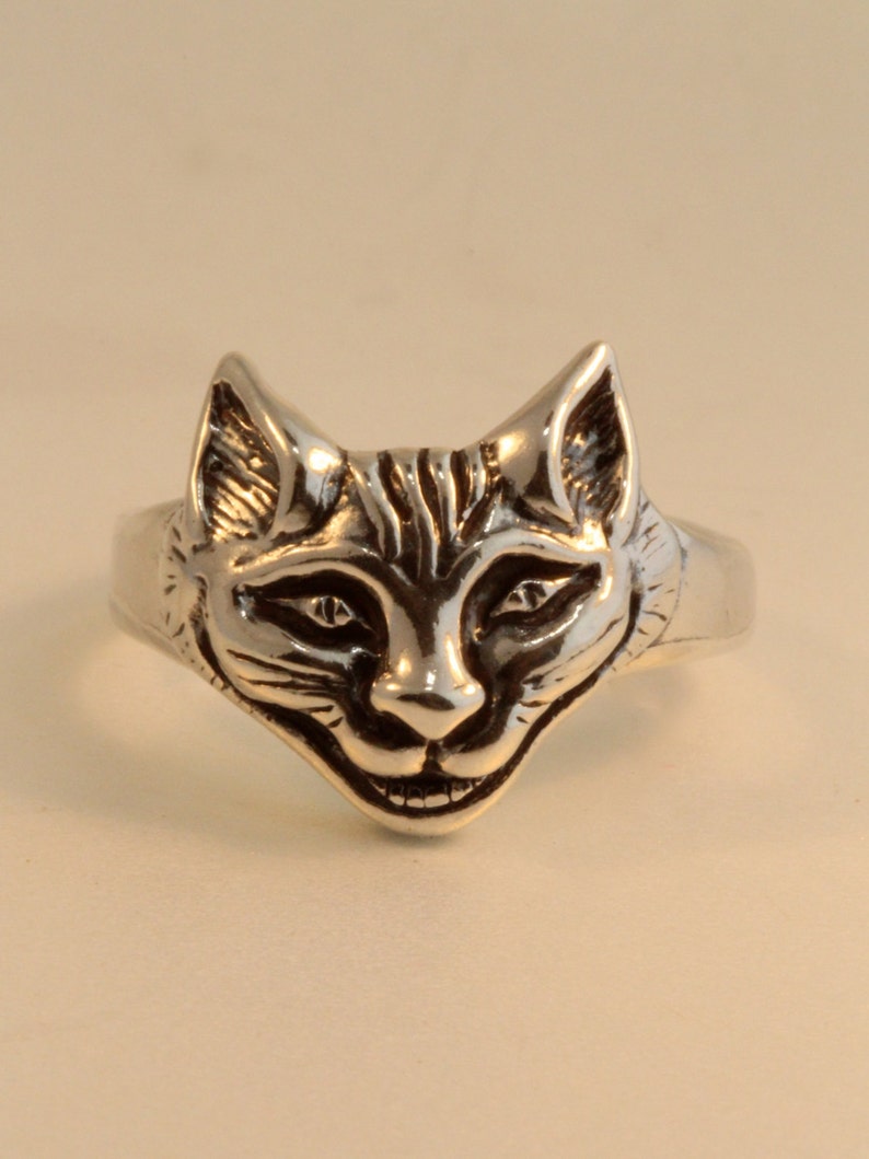 Cat Ring Silver Cheshire Cat Ring Cheshire Cat Jewelry Etsy
