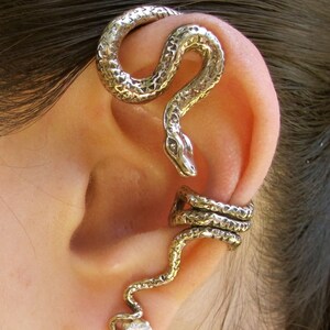 Snake Earring Snake EAR CUFF SPECIAL Snake Ear Cuff Combo Buy 2 Get 1 Ear Cuff Free Snake Jewelry Bronze Snake Snake Ear Wrap Serpents image 5