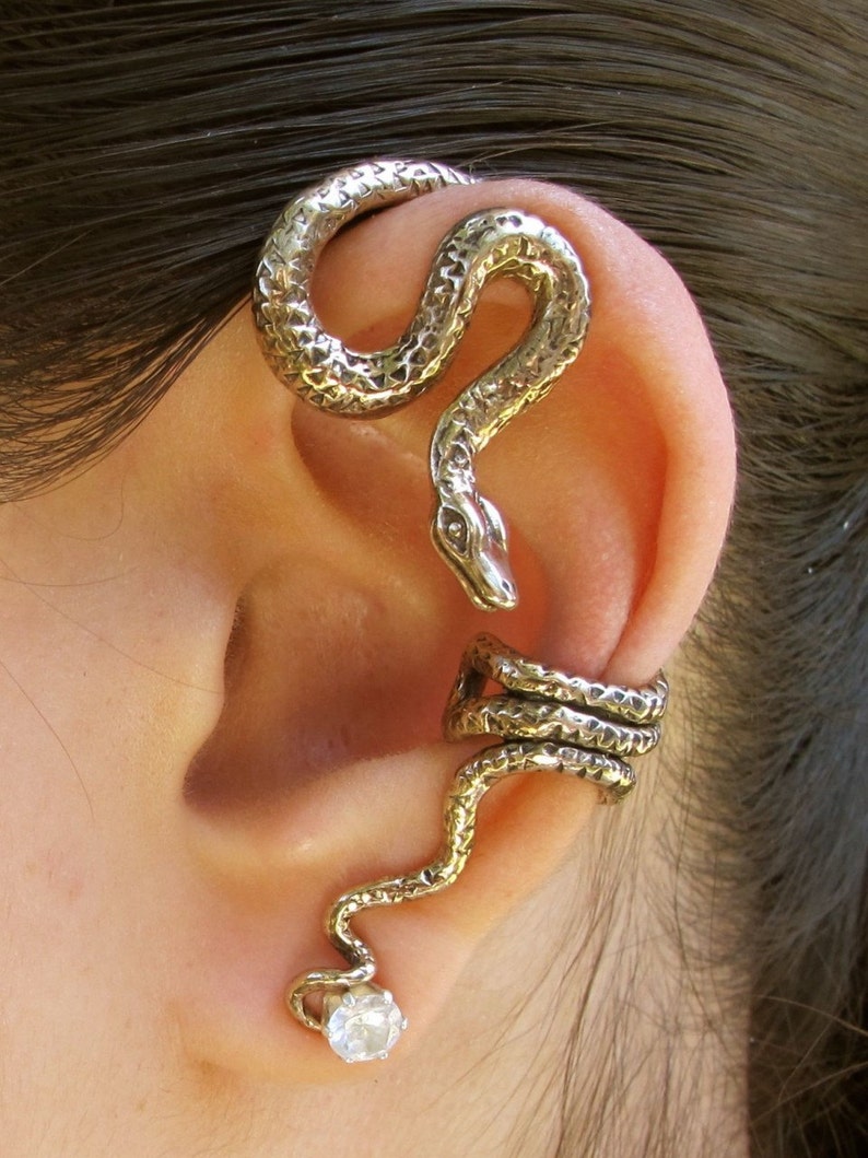 Snake Earring Snake EAR CUFF SPECIAL Snake Ear Cuff Combo Buy 2 Get 1 Ear Cuff Free Snake Jewelry Bronze Snake Snake Ear Wrap Serpents image 5