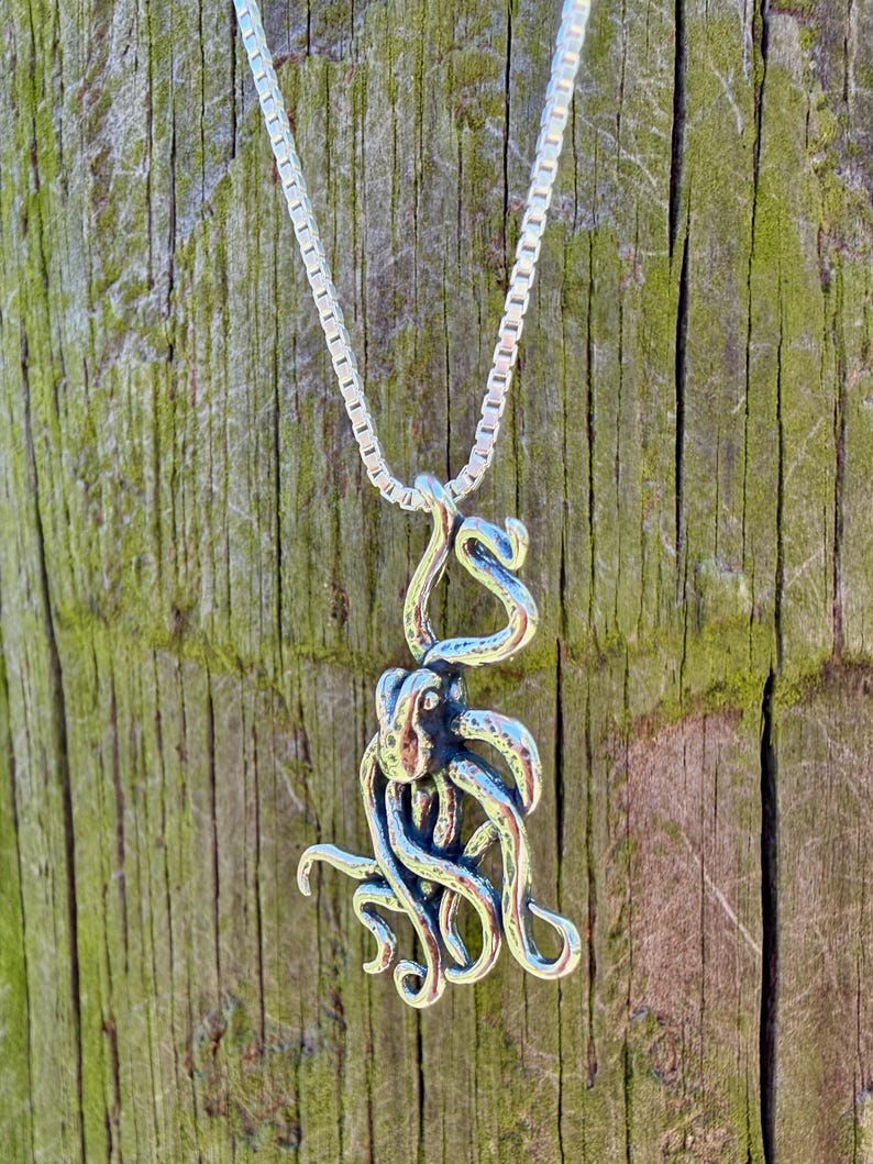 Sea Life - Octopus Charm - Sterling Silver - Ocean Lover Charm image 2