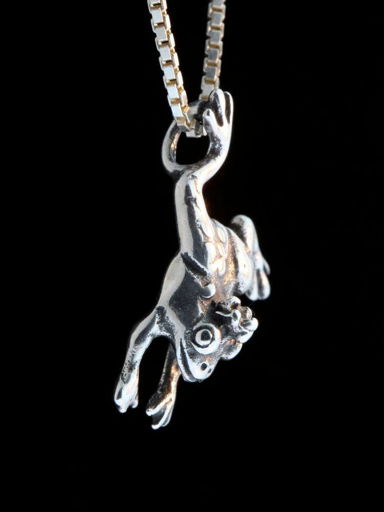 Frog Necklace Enchanted Frog Charm Frog Prince Pendant Etsy
