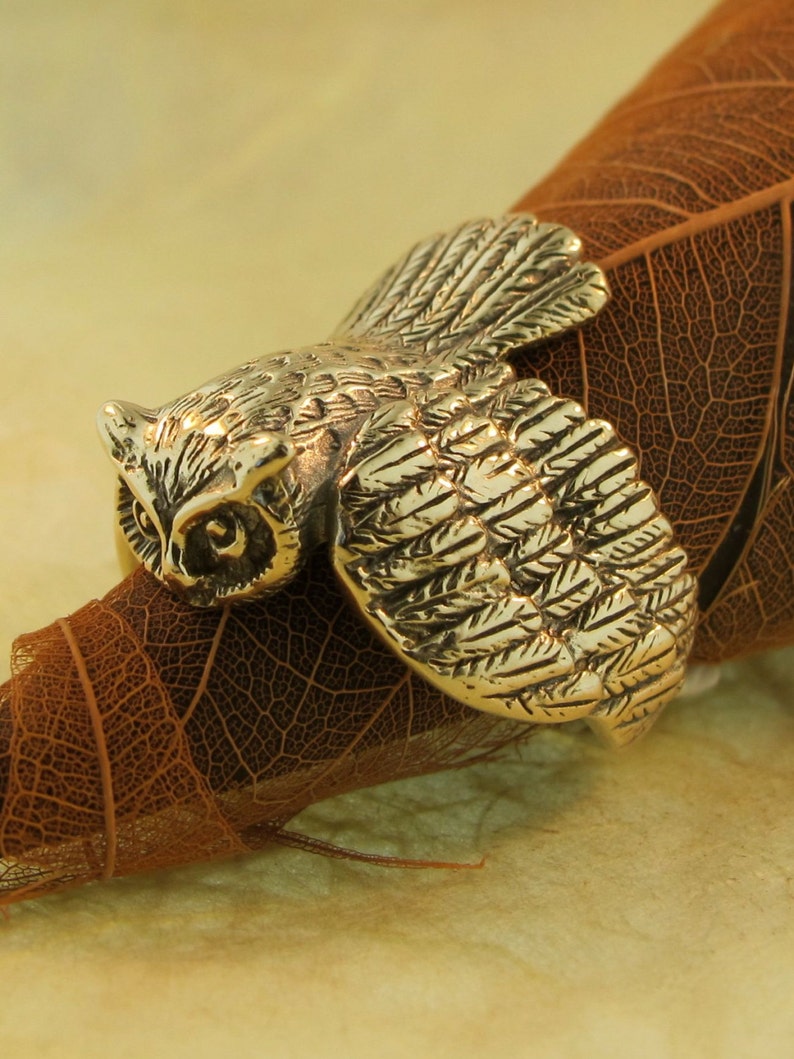 Gold Owl Ring Solid 14K Gold Owl Ring Owl Jewelry Owl Etsy