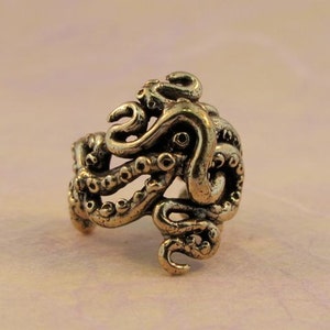 Stocking Stuffer Gift For Her Tentacle Earring Octopus Ear Cuff Gift For Girl Steampunk Jewelry Tentacle Jewelry Gift Ideas Bronze Jewelry