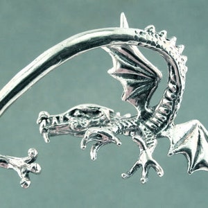 Dragon Ear Cuff Dragon Ear Wrap Game of Thrones Inspired Guardian Dragon Ear Wrap Sterling Silver Non Pierced Earring Dragon Jewelry Fashion image 5