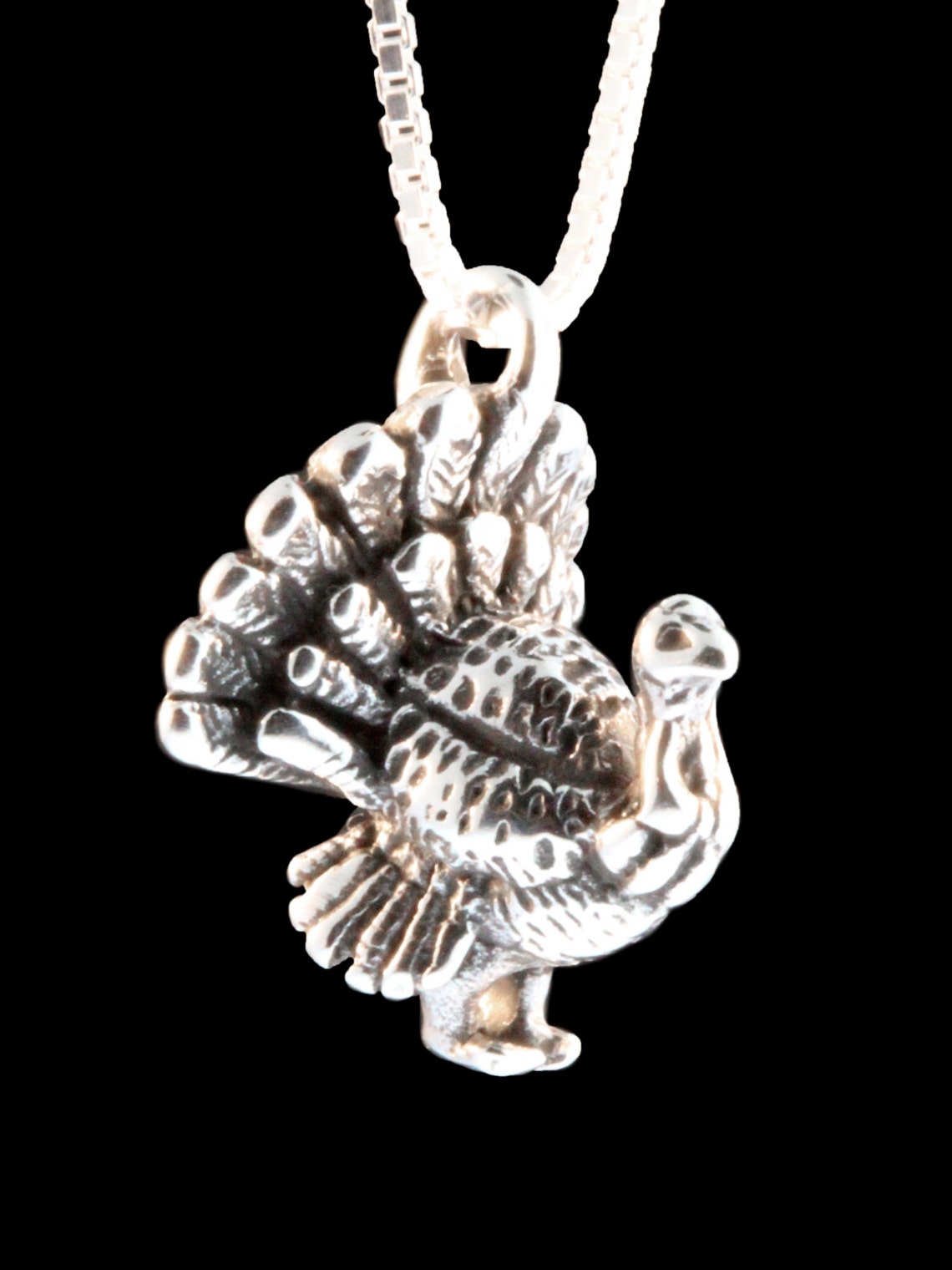 Turkey Necklace Silver Turkey Charm Turkey Jewelry Holiday Etsy