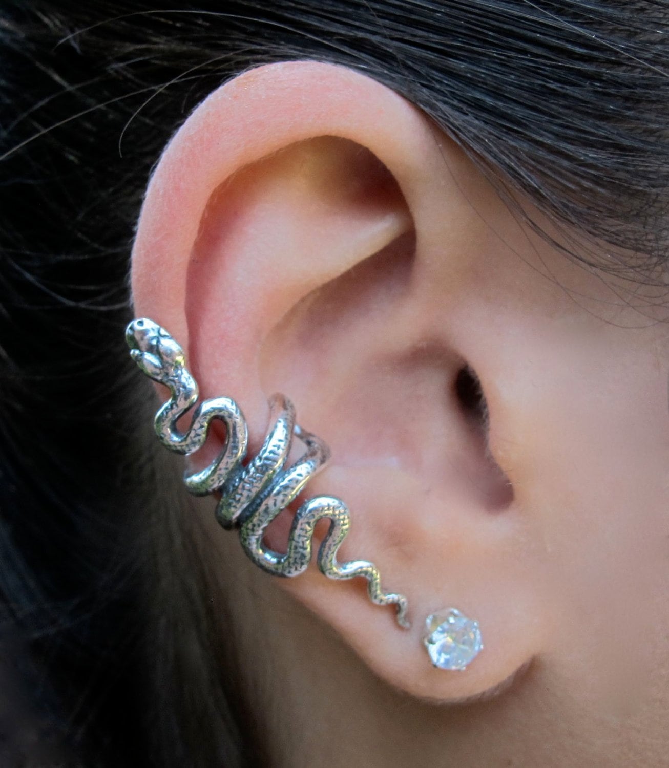 Snake Ear Cuff Snake Ear Wrap Silver Snake Earring Snake Etsy Australia